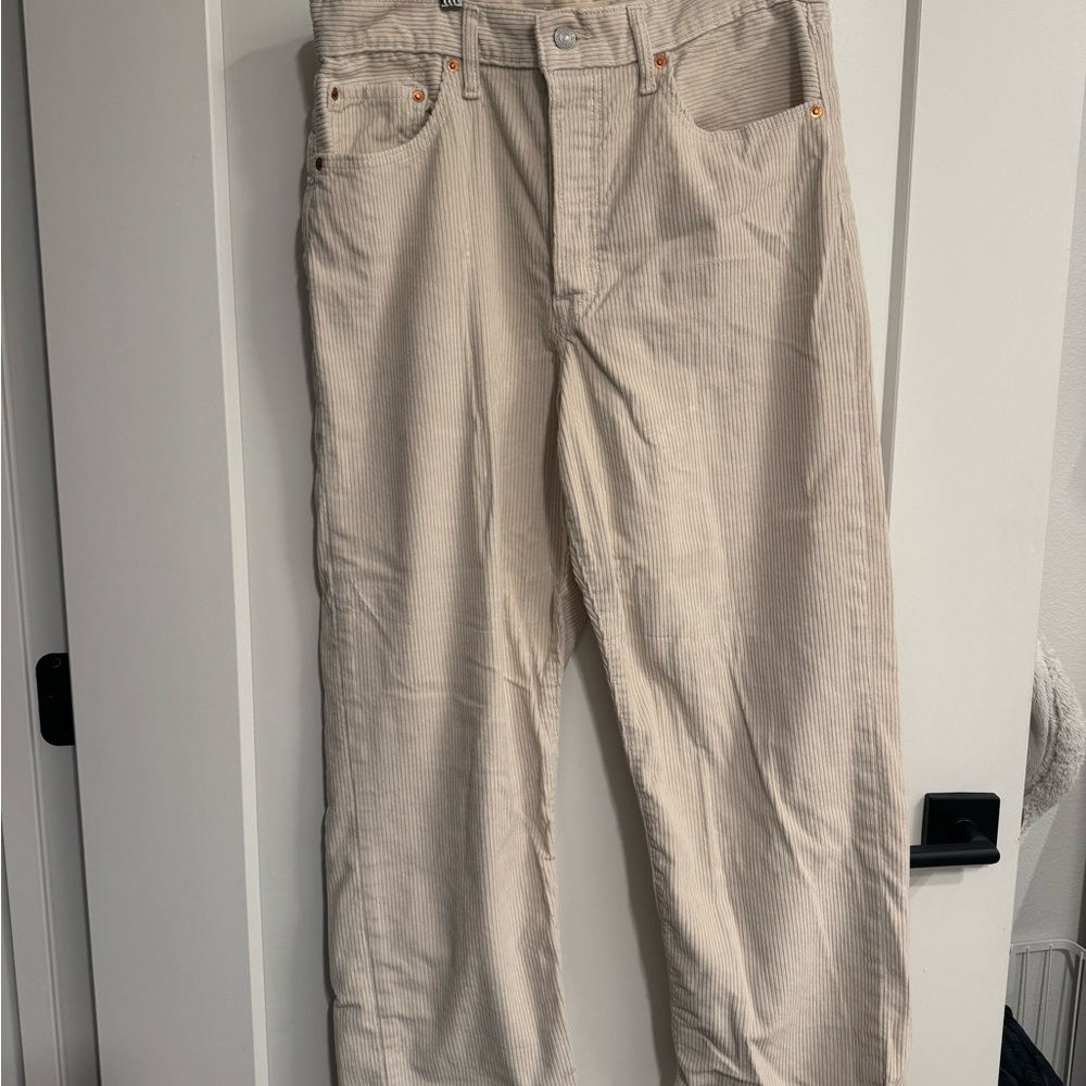 Levi's Cream Ribcage Corduroy Pants
